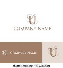 Letter U with letter L cursive logo design. initial logo for any company or business.