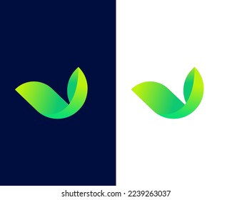 letter u and l with leaf modern business logo design template