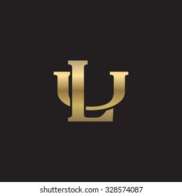 letter U and L monogram golden logo