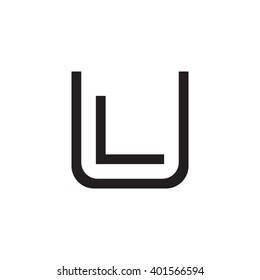 letter U and L monogram square shape logo black