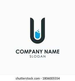 Letter U Laboratory Science Logo