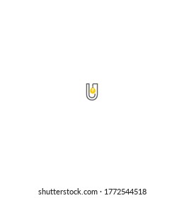 Letter U and lamp, bulp logotype combination design concept