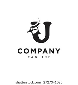 Letra U Lapwing Logo Icon Vector