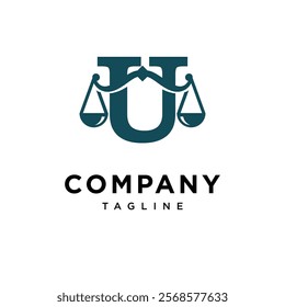 Letter U Law Scale Logo Icon Vector