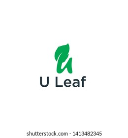 Letter U Leaf Nature Logo Design Stock Vector Royalty Free