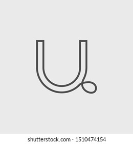 Letter U line logo design. Universal elegant vector sign design. Graphic alphabet symbol for corporate business identity. Letter U logo isolated. simple logo for company