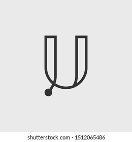 Letter U line logo design. Universal elegant vector sign design.