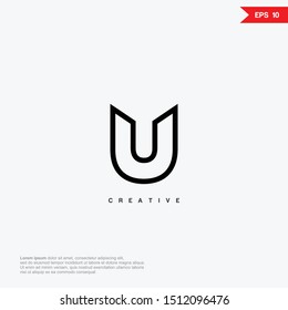 Letter U line logo design template. Universal vector icon. Modern logotype symbol. eps10