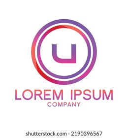 Letter U line logo design.Creative minimal linear monogram symbol. Universal elegant vector sign design. Premium type of business logo. Graphic alphabet symbol for technology identity
