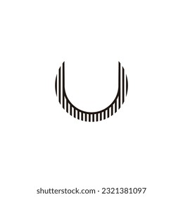 Letter U lines, technology geometric symbol simple logo vector