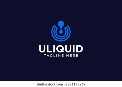 letter U liquid abstract logo vector design for corporate business