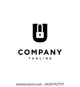 Letter U lock logo icon vector template.eps