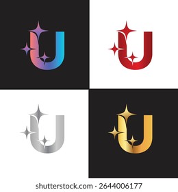 Letter U logo, U logo, AI logo set, modern and minimal design, tech-inspired, colorful icons and symbols, suitable for artificial intelligence, innovation, branding, startups, and digital identity.