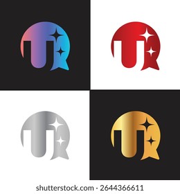 Letter U logo, U logo, AI logo set, modern and minimal design, tech-inspired, colorful icons and symbols, suitable for artificial intelligence, innovation, branding, startups, and digital identity.