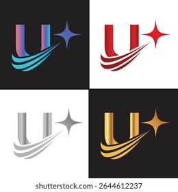 Letter U logo, U logo, AI logo set, modern and minimal design, tech-inspired, colorful icons and symbols, suitable for artificial intelligence, innovation, branding, startups, and digital identity.