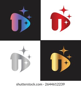 Letter U logo, U logo, AI logo set, modern and minimal design, tech-inspired, colorful icons and symbols, suitable for artificial intelligence, innovation, branding, startups, and digital identity.