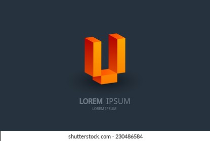 Letter U Logo Alphabet Logotype Vector Stock Vector (Royalty Free