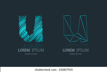 Letter U logo. Alphabet logotype vector design.