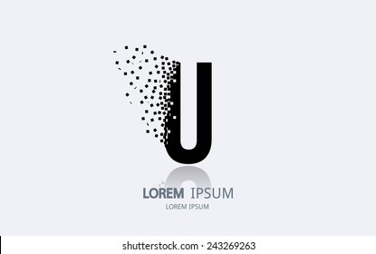 Logo de la letra U. Diseño vectorial de logotipo alfabético.