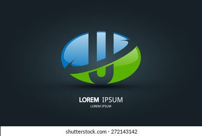Letter U logo. Alphabet logotype vector design.