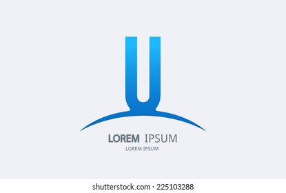 Letter U logo. Alphabet vector logotype design.