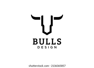 Letter U logo, Bull logo,head bull logo, monogram Logo Design Template