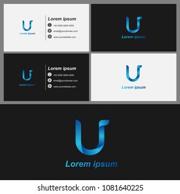 Letter U Logo with Business Card