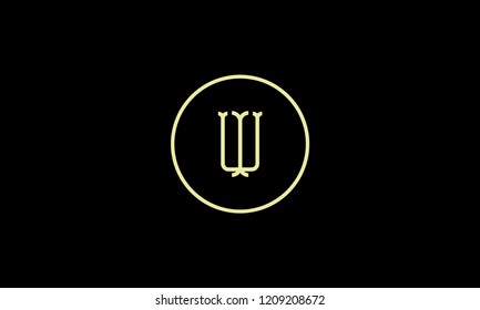 LETTER I AND U LOGO WITH CIRCLE FRAME FOR LOGO DESIGN OR ILLUSTRATION USE