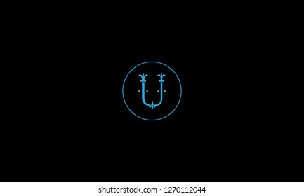 LETTER U LOGO WITH CIRCLE FRAME FOR LOGO DESIGN OR ILLUSTRATION USE