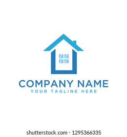 Letter U logo commercial real estate - vector