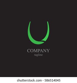 The letter U for the logo of the company. Vector illustration of the alphabet