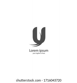 concepto del logotipo de la letra u con fondo blanco