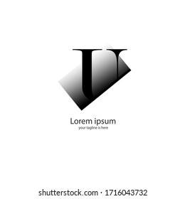concepto del logotipo de la letra u con fondo blanco