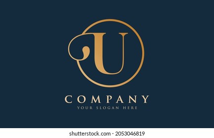 Logotipo Carta U Con Plantilla De Vector De Typografía Empresarial Moderna Creativa. Diseño del logotipo de la carta de resumen creativa U