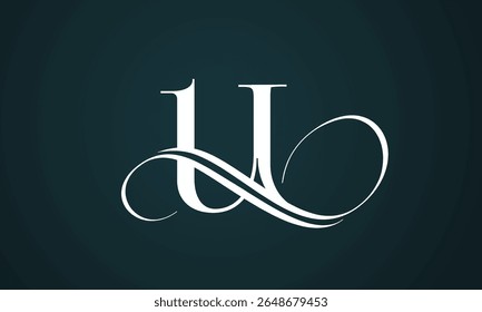 Letter u logo design with a blue background. Modern trendy initial luxury u letter logo design. Royal premium letter u logo design vector template.