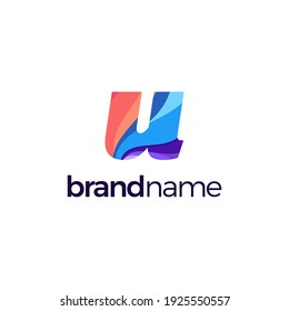 Letter U logo design, colorful letter U logo vector template, abstract letter U for personal and corporate identity, pattern design template elements
