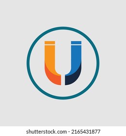 letter u logo design for company brand, business, shop brand
