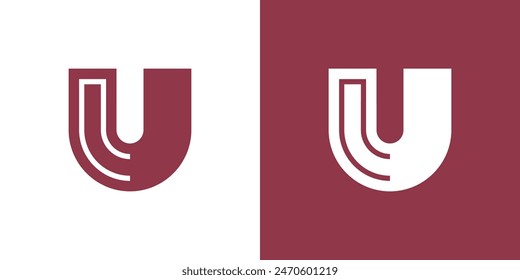 Letter U logo design with creative concept. Premium Vector