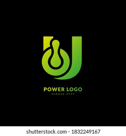 Letter U. Logo design for energy. Power energy  logo design element fit for company and busines