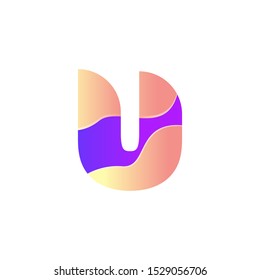 letter u logo design with gradations