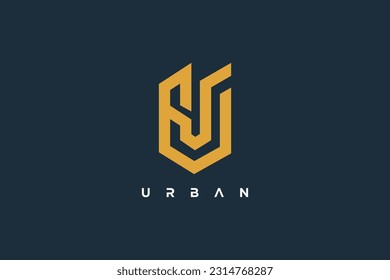 Idea de diseño del logotipo de la letra U con concepto único y creativo