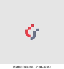 letter u logo design idea with technology themed