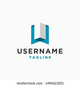 letter U logo design inspiration .  letter U logo template . letter U with 3d style . 3d logo template . building architecture business logo