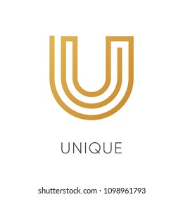 Letter U logo design with luxury concept
