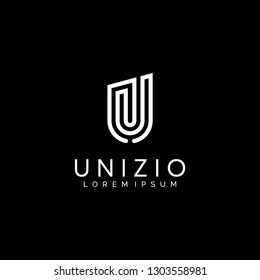 logotipo de letra U diseño moderno logotipo y logotipo premium