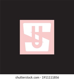 Letter U Logo Design With Square