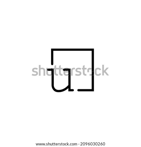 letter u Logo design with square frame line art. Vector illustration for Business logo, icon and symbol