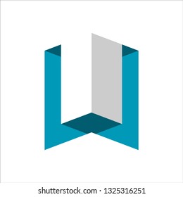 letter U logo design template. 3d geometric design style. isolated and editable vector