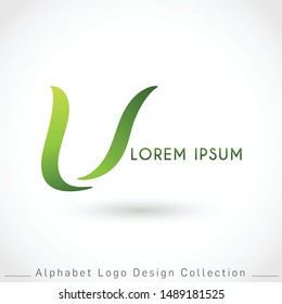 Letter U Logo Design Template isolated on white background : Vector Illustration