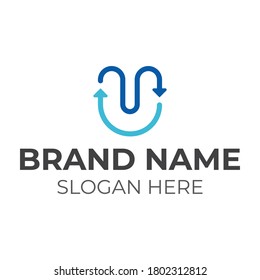 
Letter U logo design template elements